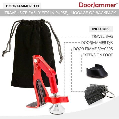 Portable Door Lock Brace for Home Security and Personal Protection | Hotel Room, Apartment Safety, Travel Door Stopper with accessories