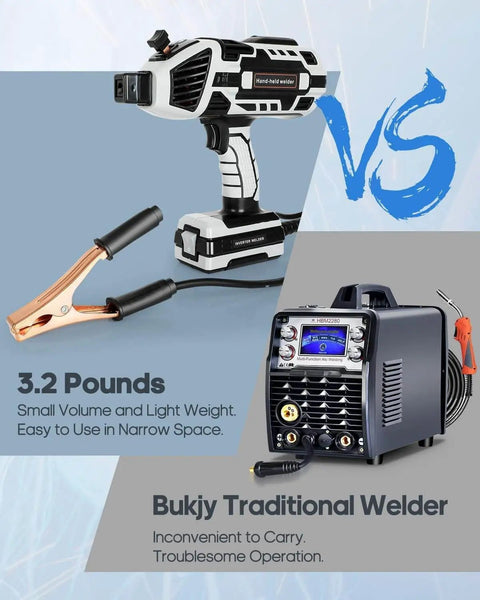 Portable Handheld Arc Welder With IGBT Inverter 110V 20-120 Amp Adjustable Output compared to traditional welder