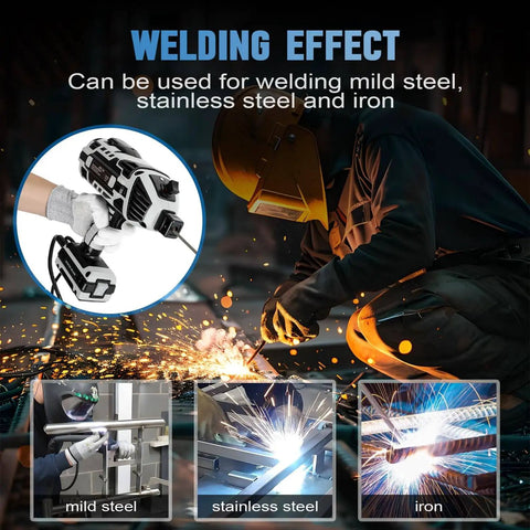 Portable Handheld Welder Inverter 110V With IGBT Tech Beast Mode Adjustable 20 To 120 Amp Arc Welder in action welding steel