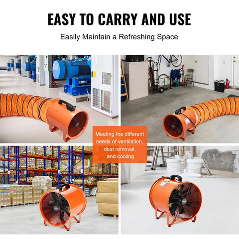 Heavy Duty 16 Inch Utility Blower Fan With Two Speeds Delivers Beastly 5175 CFM At High And 4475 CFM At Low in various settings