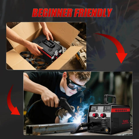 Beginner using 3 in 1 MIG TIG Stick Welder for Home DIY and Metal Repair, 145A Flux Core Inverter Gasless Welder With Synergy Control