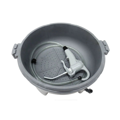 Portable Handheld Oiler Bucket for Pipe Threading with Non Automatic Oil Pipe Threader Oil Gun Lubricator in gray drum