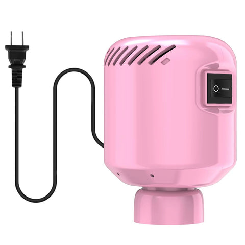 Pink portable electric vacuum pump for storage bags with power cord.