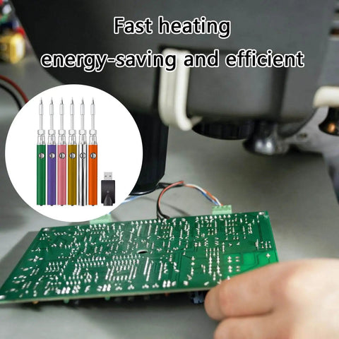 Portable Soldering Iron Battery Rod With 350mAh Capacity in use on circuit board for precise welding, energy-efficient heating