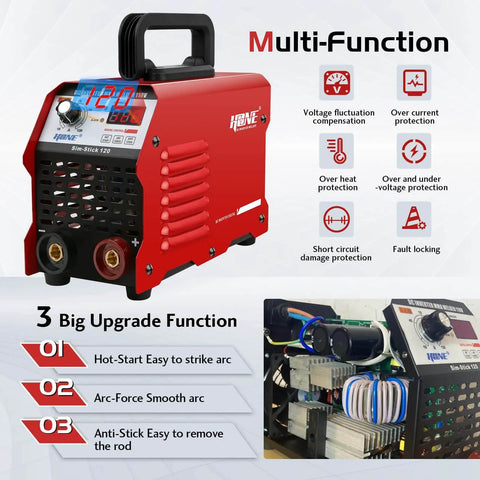 Stick Welder 110 Volt Portable Arc Welder With 120 Amp Output, Smart Hot Start, Arc Force, Anti Stick Tech, LCD Display, IGBT Inverter