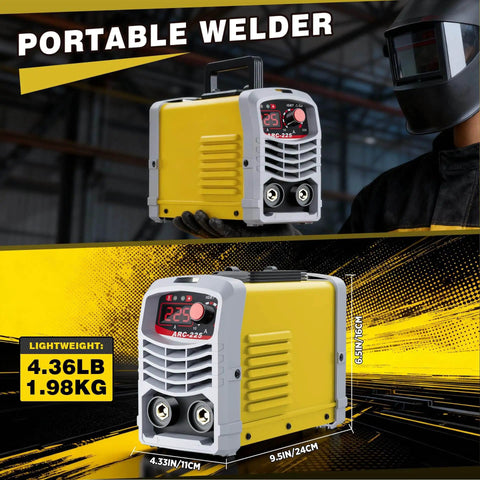 Portable 225Amp Stick Welder With 110V Inverter IGBT Tech Digital Display and Synergic Control for fast easy welds