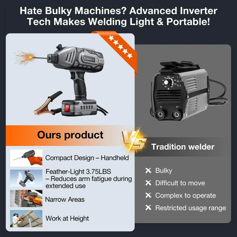 Ultra Lightweight Portable ARC Welder With IGBT Inverter 110V Handheld Welding Machine comparison with traditional welder