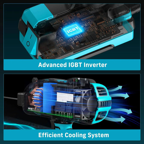 Portable 110V 120A welder with advanced IGBT inverter and efficient cooling system