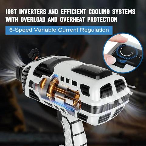 Portable Handheld Welder Inverter 110V With IGBT Tech Beast Mode Adjustable 20 To 120 Amp Arc Welder with cooling systems and control knob