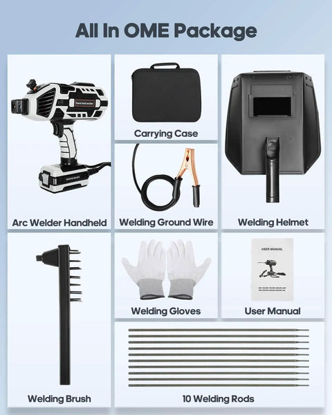 Portable Handheld Welder Inverter 110V With IGBT Tech Beast Mode Adjustable 20 To 120 Amp Arc Welder set with accessories