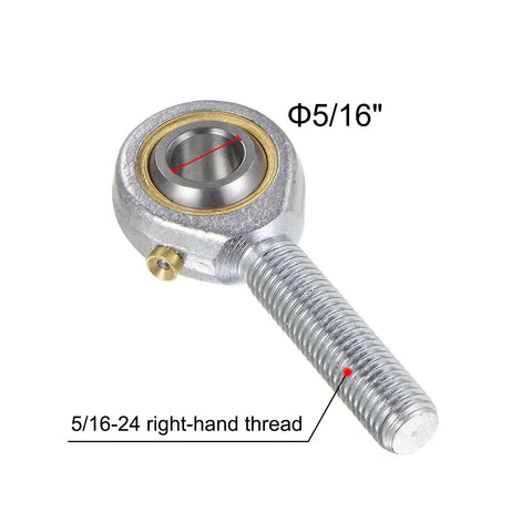 4 Pack POSB5 Male Rod End Bearings For Five Sixteen Inch Bore And Five Sixteen Twenty Four Right Hand Thread, close-up view.
