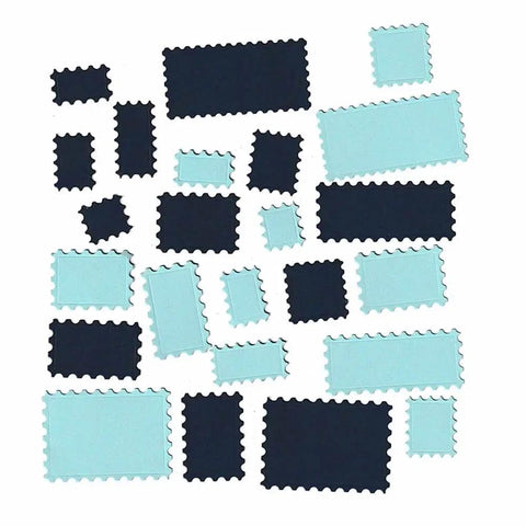 12 Pack Postage Stamp Banner Label Cutting Dies Set for Scrapbooking and DIY Card Making Wafer Thin Carbon Steel Reusable Metal Die Cuts