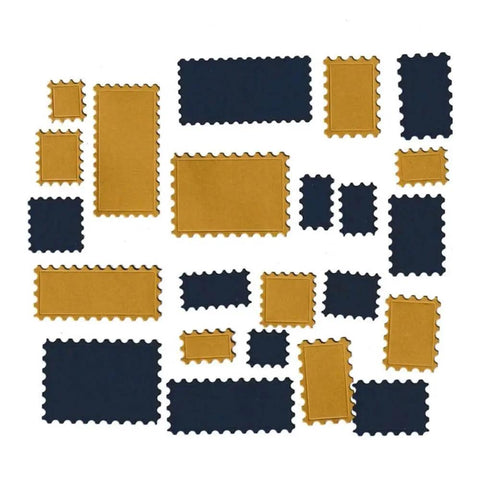 12Pcs Postage Stamp Frame Cutting Dies For Card Making And Scrapbooking Photo Lace Frame Tag Banner Die Cuts Carbon Steel Wafer Thin Molds