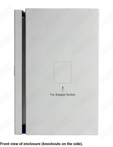 Front view of Powder Coating Oven Controller Kit 240V 50A 12000W DIY Wiring Kit PCO304 enclosure with breaker switch panel.