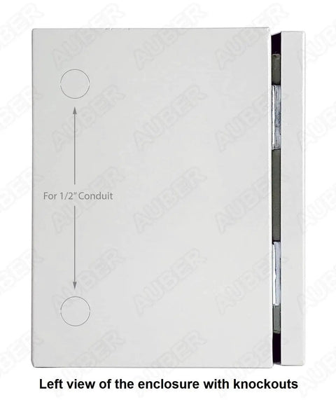 Powder Coating Oven Controller Kit 240V 30A 7200W for North American Ovens, left view of enclosure with knockouts for wiring