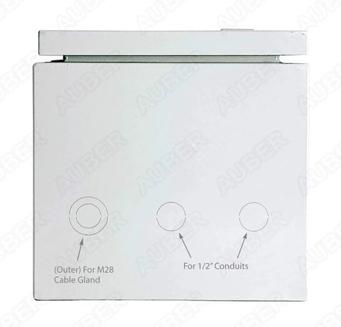 Back view of Powder Coating Oven Controller Kit 240V 30A 7200W For North American Ovens Up To 3 By 4 By 5 Feet With cable gland markings