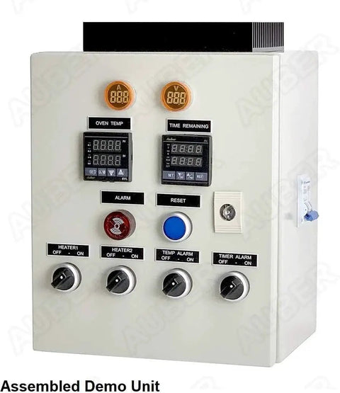 Powder Coating Oven Controller Kit 240V 50A 12000W DIY Wiring Kit PCO304 control panel with temperature and timer settings.