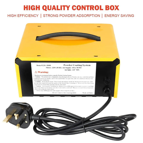 Five Stage Powder Coating System Kit control box with power cord, energy efficient design and strong powder adsorption feature