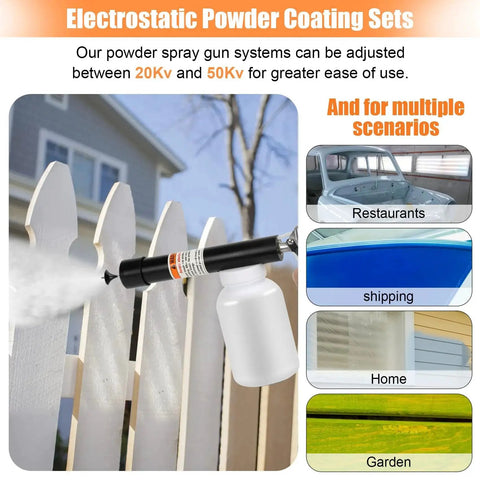 Powder Coating System With Electrostatic Output Dual Voltage 20Kv And 50Kv Includes Gun Nozzle Powder Bottle Footswitch for home and commercial