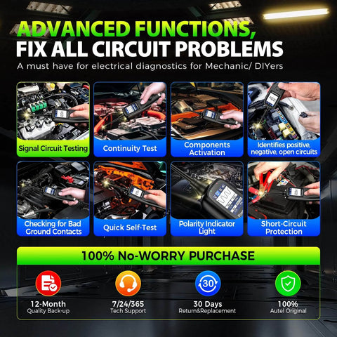 PowerScan PS100 Power Circuit Probe Tester Workhorse Auto Electrical Diagnostic Tool features and benefits displayed