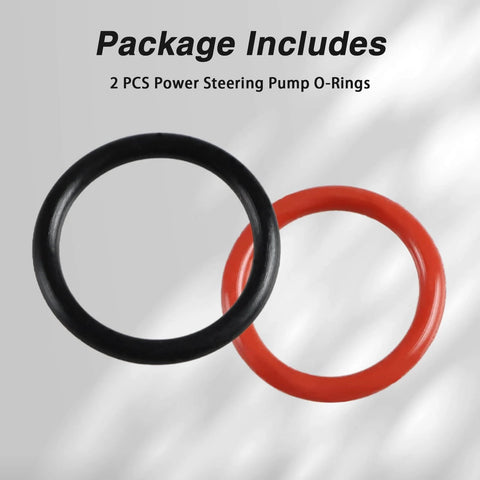 Power Steering Pump Rubber Inlet And Outlet O Ring Seals Kit For Acura And Honda Cars Pro Grade Includes DIY Friendly Inlet And Outlet Seals Fits MDX RDX TL RSX Integra CL RL And More Replaces 91370 SV4 000 91345 RDA A01 package showing black and red O-rings.