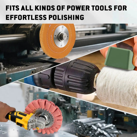 Five color coded 4oz polishing bars deliver a complete finishing workflow with progressive grits for metals and glass in use.