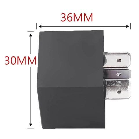 Side view of Power Trim And Tilt Relay Replacement Kit Pack Of 2 For 12 Volt Marine Outboard Motors With 30 Amp, dimensions shown.