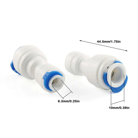 Durable PP Quick Straight Push Connector Kit Five Pack One Quarter Inch To Three Eighths Inch OD Water Tube Fittings for RO Systems