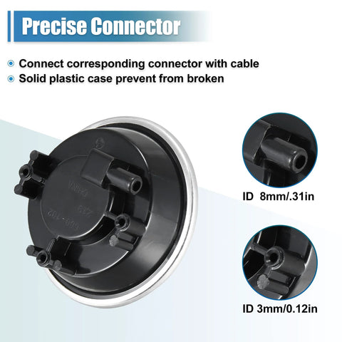 X AUTOHAUX 4WD front differential vacuum actuator, black plastic with metal ring; dual hose ports with 8mm/3mm ID