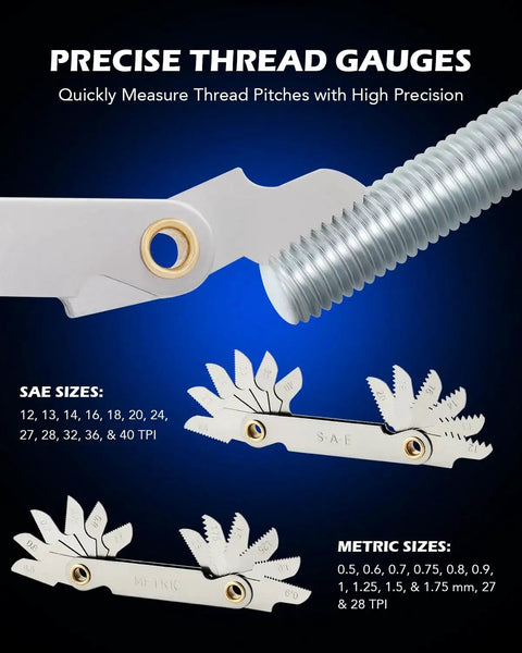Precise thread gauges from All In One 80 Piece Tap And Die Set For Internal And External Threading by Orion Motor Tech.