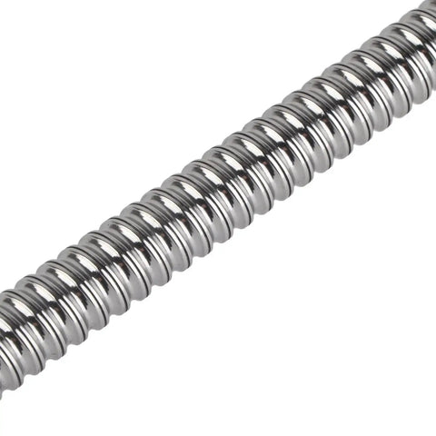 Close-up of 39.374 inch rolled anti backlash ballscrew with low backlash ball nut for CNC machines and 3D printers, showing smooth thread design.