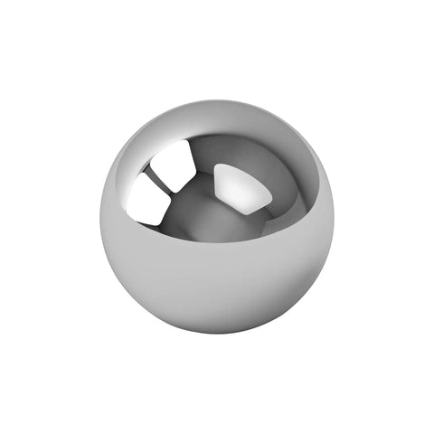 Close-up of a single 1/2" Inch Precision Chrome Steel Bearing Ball G25 from the 25 Qty pack.
