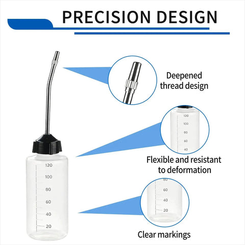 Close-up image of Three Pack Needle Oiler With Extra Long 3.5 Inch Stainless Needle Tip And 4 Oz LDPE Oil Applicator showing design features.