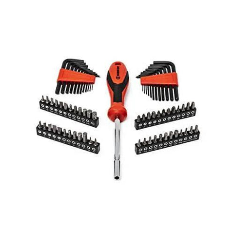 180 Piece Professional Tool Set in Tool Storage Case - CTK180 with hex keys and screwdriver bits