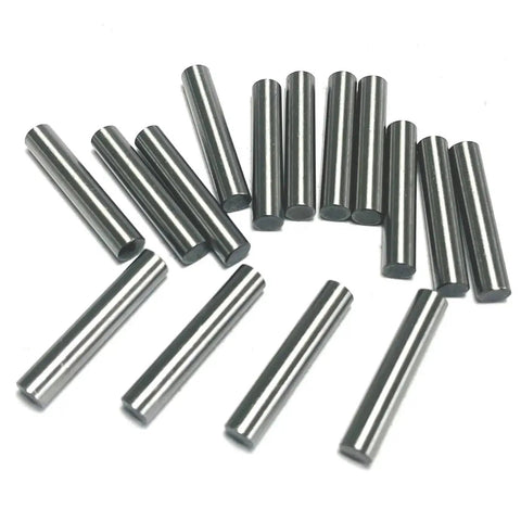 Heavy Duty 3/16 Inch By 1 Inch Dowel Pins 15 Pack For Woodworking And Shelving Alloy Steel Ground Precision Pins arranged on white background