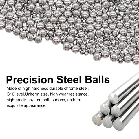 490Pcs Bicycle Bearing Balls Kit Six Sizes Precision Chrome Steel Balls Assortment Mixing Kit For Bicycle Bearings
