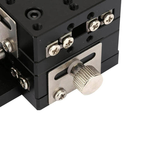 Close-up of the XY Linear Stage, SEMY40-AC Micrometer Manual Precision Linear Translation Stage Displacement Trimming Bearing.