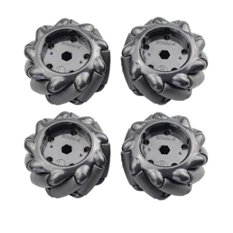 Premium 80mm Mecanum Wheel for AGV Robot Car Chassis, Omni Directional Tire set of four with 6mm Metal Coupling Motor Connector