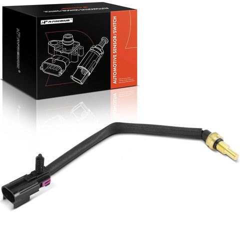 A-Premium coolant temperature sensor with black braided harness and brass sensor tip