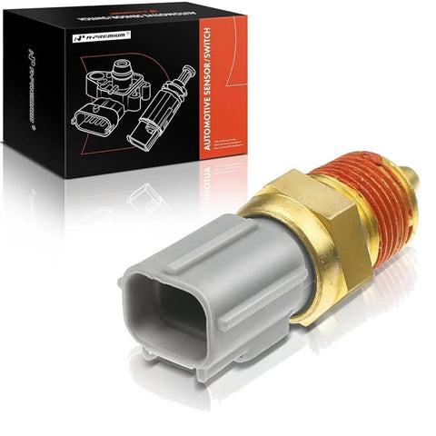 Automotive engine coolant temperature sensor with gray plastic connector and brass threaded body (A-Premium)