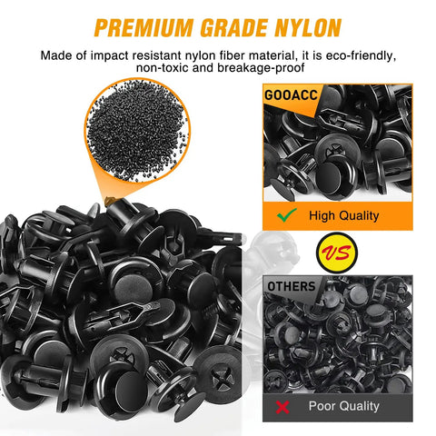 120 Piece Car Bumper Push Retainer Clip Kit With Nylon Fasteners And Rivets 6mm To 10mm Size Range Includes comparison