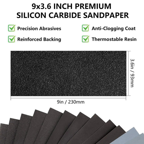 Versatile Sandpaper Set With 21 Wet Dry Sheets Covering 7 Grits 120 220 400 600 800 1000 2000 For Wood Metal And Automotive Sanding