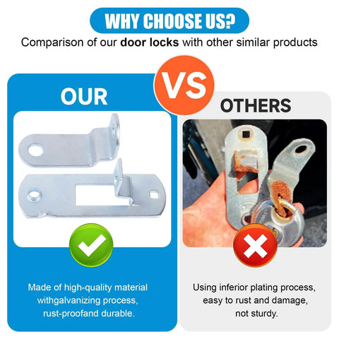 Comparison of Cam Action Hasp Lock Assembly For Trailer Doors And Enclosed Car Hauler Latches with inferior products