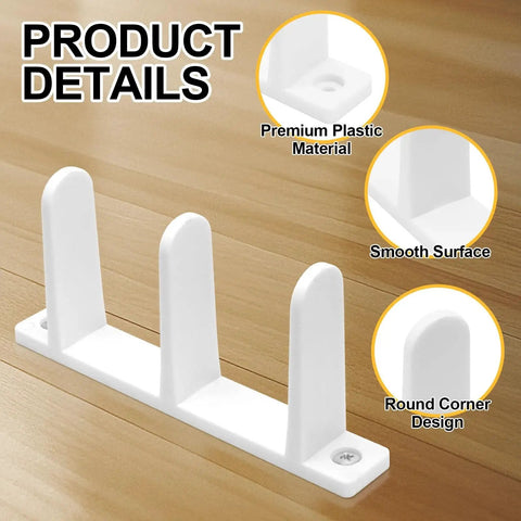 4 Pack White Closet Door Floor Guide With Screws For 1-3/8 Inch Thick Doors Universal Fit Durable Plastic on wood surface