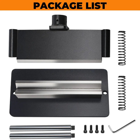 12 Inch Press Brake Attachment For 12 To 20 Ton Hydraulic Presses package contents with springs, screws, rods, and wrench