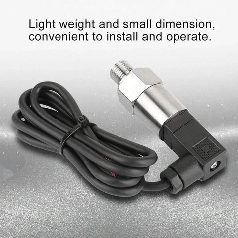 Side view of Industrial Pressure Transducer With 4-20mA Output And G1 Quarter Inch Thread, compact design with cable, 0 to 1 MPa range