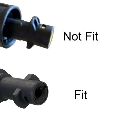 Pressure Washer Gun Adapter For Karcher K2 K3 K4 K5 K6 K7 Pre 2010 Models And Stanley SLP Guns Converts To One Quarter Inch Quick Connect Fitting Easy Install details correct and incorrect fittings