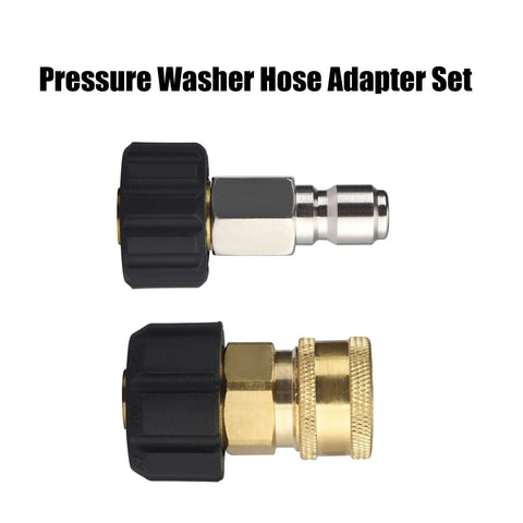 Universal Pressure Washer Hose Adapter Set M22 To 3 By 8 Quick Connect Fittings For Gun Hose And Pump 5000 PSI Compatibility