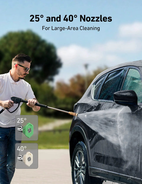 AstroAI pressure washer nozzle tips 5-pack with 25° and 40° nozzles, 1/4-inch quick-connect for car washing