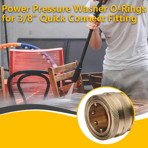 Pressure Washer O Ring Kit 30 Pack Viton FKM Seals For Quick Couplers One Quarter Inch And Three Eighths Inch in use during cleaning